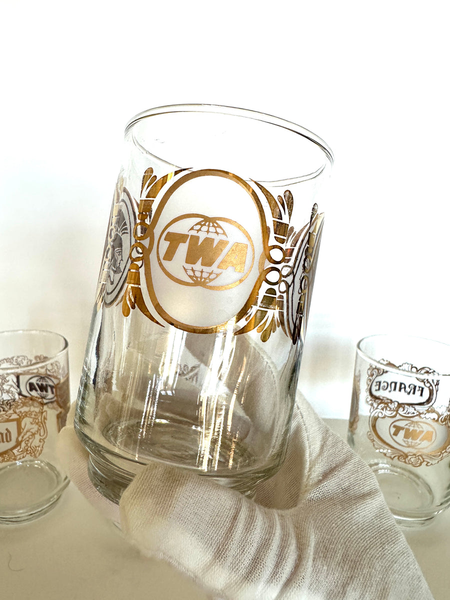 Vintage TWA Destination Glasses by Libbey (in original box) – Southern  Vintage Wares