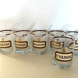 Cera "Poison" Rocks Glasses & Glass Swizzle Sticks Set