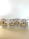 Cera "Poison" Rocks Glasses & Glass Swizzle Sticks Set