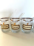 Cera "Poison" Rocks Glasses & Glass Swizzle Sticks Set