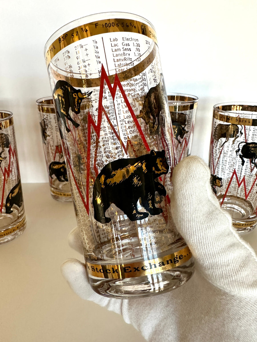 Bull & Bear Whiskey Glasses, Stock Market Whiskey Glasses