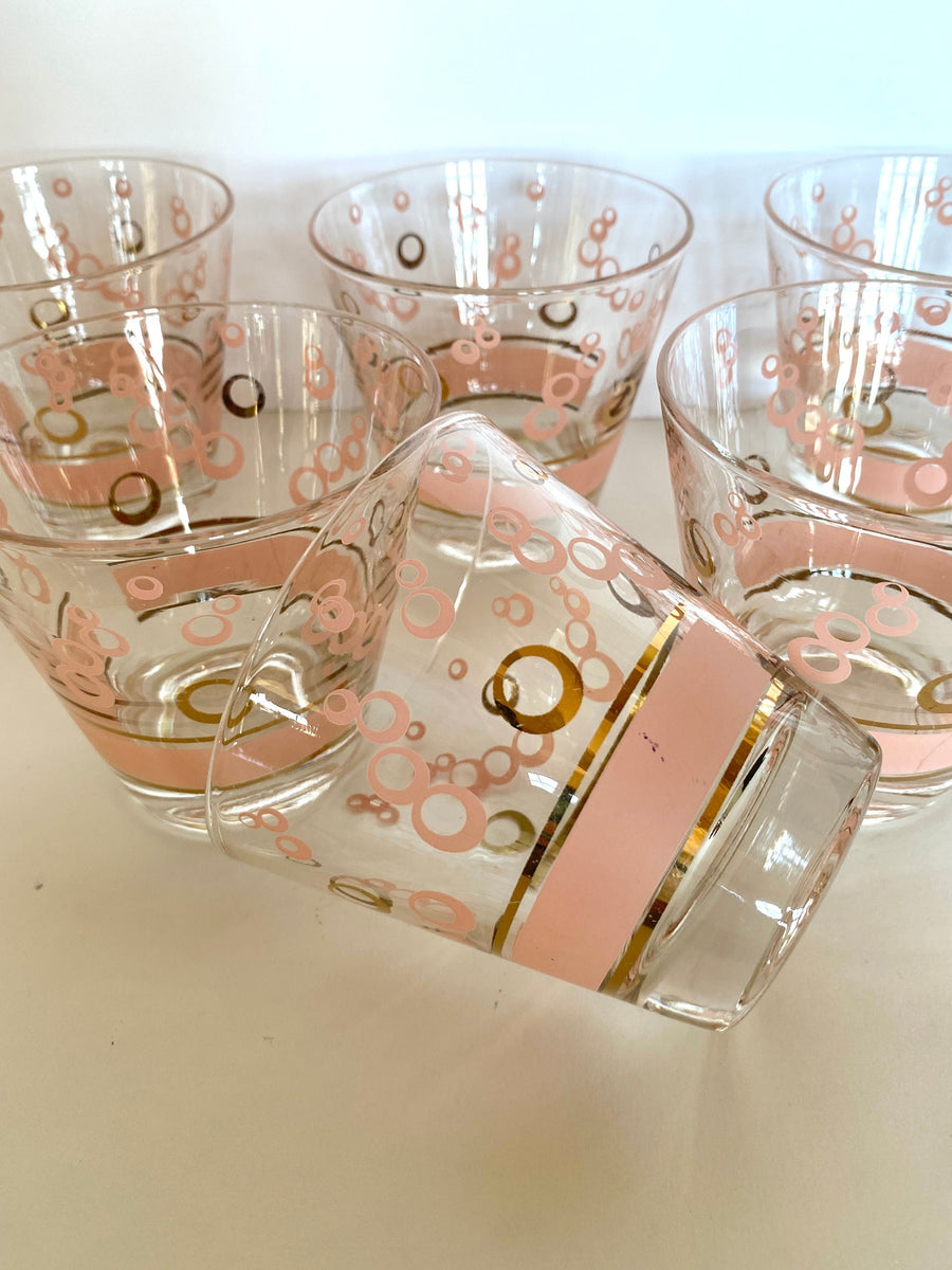 Fred Press Gold Pink Rocks Glasses