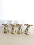 Vintage Silver-Plated Stirrup Cups Set (Rabbit, Hound, Deer, Horse)