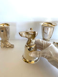 Vintage Silver-Plated Stirrup Cups Set (Rabbit, Hound, Deer, Horse)