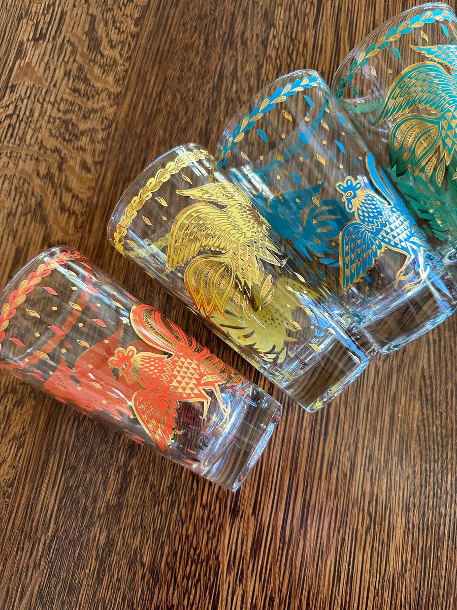 Mid Century Rooster Glasses – Southern Vintage Wares