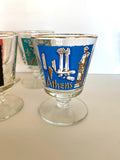 Libbey Cities Of The World Footed Glasses, Set of 6 - Southern Vintage Wares