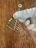 Sterling Enameled Flower Cocktail Picks
