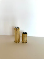 Figural Brass Shotgun Shell Jiggers Set