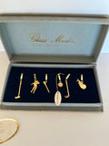 Rare Mid Century Golf Wine Charms, Gold-Plated - Southern Vintage Wares