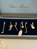 Rare Mid Century Golf Wine Charms, Gold-Plated - Southern Vintage Wares