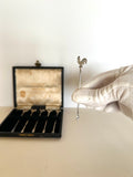 Sterling Rooster Cocktail Picks Circa 1920s