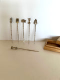 Sterling Silver Cocktail Picks (in original box) Bamboo Stems
