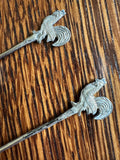 Sterling Rooster Cocktail Picks Circa 1920s