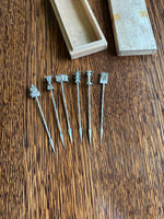 Sterling Silver Cocktail Picks (in original box) Bamboo Stems