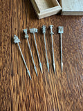 Sterling Silver Cocktail Picks (in original box) Bamboo Stems