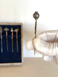 Sterling Silver Cocktail Picks, Asian Finials - Southern Vintage Wares