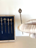 Sterling Silver Cocktail Picks, Asian Finials - Southern Vintage Wares
