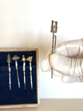 Sterling Silver Cocktail Picks, Asian Finials - Southern Vintage Wares