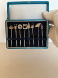 Sterling Silver Cocktail Picks, in original case - Southern Vintage Wares