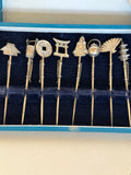 Sterling Silver Cocktail Picks, in original case - Southern Vintage Wares