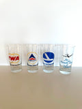 Vintage Airlines Glasses 1970s, TWA, Eastern, Delta, United - Southern Vintage Wares