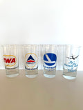 Vintage Airlines Glasses 1970s, TWA, Eastern, Delta, United - Southern Vintage Wares