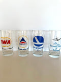 Vintage Airlines Glasses 1970s, TWA, Eastern, Delta, United - Southern Vintage Wares
