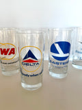 Vintage Airlines Glasses 1970s, TWA, Eastern, Delta, United - Southern Vintage Wares
