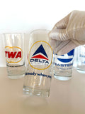 Vintage Airlines Glasses 1970s, TWA, Eastern, Delta, United - Southern Vintage Wares