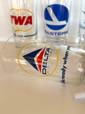 Vintage Airlines Glasses 1970s, TWA, Eastern, Delta, United - Southern Vintage Wares