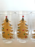 Culver Jeweled Christmas Tree Glasses, Set of 8 - Southern Vintage Wares