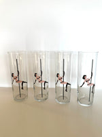 Libbey Risque Pole Dancer Glasses (set of 4)