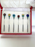Sterling Silver Flower Cocktail Picks by Meka (in original box) - Southern Vintage Wares