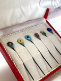 Sterling Silver Flower Cocktail Picks by Meka (in original box) - Southern Vintage Wares