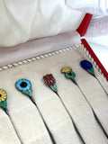 Sterling Silver Flower Cocktail Picks by Meka (in original box) - Southern Vintage Wares