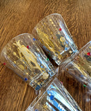Culver Jeweled Mardi Gras Rocks Glasses RESERVED For Laura