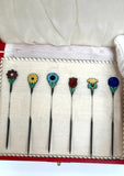 Sterling Silver Flower Cocktail Picks by Meka (in original box) - Southern Vintage Wares