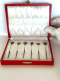 Sterling Silver Flower Cocktail Picks by Meka (in original box) - Southern Vintage Wares