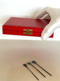 Sterling Silver Flower Cocktail Picks by Meka (in original box) - Southern Vintage Wares