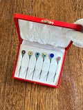 Sterling Silver Flower Cocktail Picks by Meka (in original box) - Southern Vintage Wares