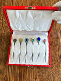 Sterling Silver Flower Cocktail Picks by Meka (in original box) - Southern Vintage Wares