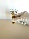 Vintage Gold & Crystal Cocktail Picks Set