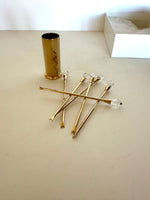 Vintage Gold & Crystal Cocktail Picks Set