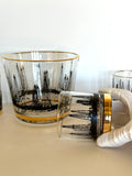 Mid Century Oil Derrick Ice Bucket Glasses Set