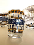 Fred Press Navy & Gold Glasses (Set of 4) - Southern Vintage Wares