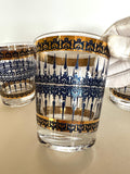 Fred Press Navy & Gold Glasses (Set of 4) - Southern Vintage Wares