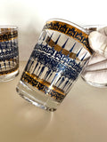 Fred Press Navy & Gold Glasses (Set of 4) - Southern Vintage Wares