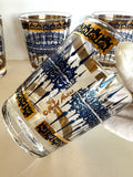 Fred Press Navy & Gold Glasses (Set of 4) - Southern Vintage Wares