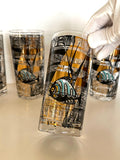 Atomic Fish Glasses by Gaite for Gay Fad, Mid Century, Set #2 - Southern Vintage Wares