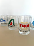 Vintage Airlines Glasses Pan Am TWA SAS KLM - Southern Vintage Wares